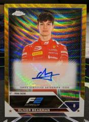 Oliver Bearman [Gold Wave Refractor] #CAC-OB Racing Cards 2023 Topps Chrome Formula 1 Autograph Prices