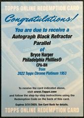 Bryce Harper [Black] #CPA-BH Baseball Cards 2022 Topps Chrome Platinum Anniversary Autographs Prices