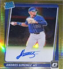 Andres Gimenez [Gold] #RRS-AG Baseball Cards 2021 Panini Donruss Optic Rated Rookie Signatures Prices