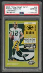 Aaron Rodgers [Gold] #59 Football Cards 2018 Panini Contenders Optic Prices