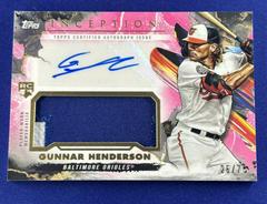 Gunnar Henderson Baseball Cards 2023 Topps Inception Autograph Jumbo Patch Prices