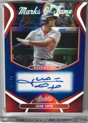 Juan Soto [Spectrum Blue] #MOF-JS Baseball Cards 2022 Panini Absolute Marks of Fame Autographs Prices