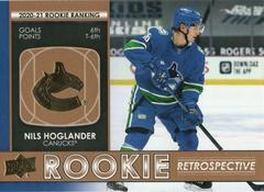 Nils Hoglander [Gold] #RR-9 Hockey Cards 2021 Upper Deck Rookie Retrospective Prices