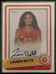 Lauren Betts #PA-LB Basketball Cards 2022 Topps Chrome McDonald's All-American Paper Autographs Prices