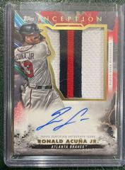 Ronald Acuna Jr. [Red] #IAP-RA Baseball Cards 2023 Topps Inception Autograph Patch Prices