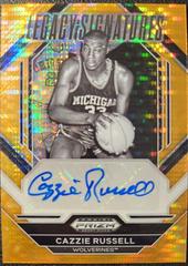 Cazzie Russell [Orange Pulsar] #LS-CZR Basketball Cards 2023 Panini Prizm Draft Picks Legacy Signatures Prices
