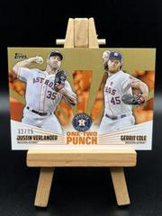 Gerrit Cole, Justin Verlander [Gold] #12P-18 Baseball Cards 2023 Topps One Two Punch Prices