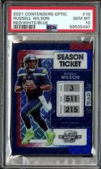 Russell Wilson [Red White Blue] #10 Football Cards 2021 Panini Contenders Optic Prices