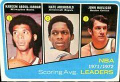 Scoring Avg. Ldrs. Basketball Cards 1972 Topps Prices