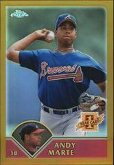 Andy Marte [Gold Refractor] #208 Baseball Cards 2003 Topps Chrome Prices