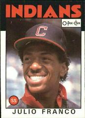 Julio Franco #391 Baseball Cards 1986 O Pee Chee Prices
