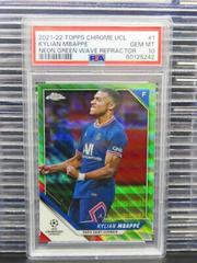 Kylian Mbappe [Neon Green Wave Refractor] Soccer Cards 2021 Topps Chrome UEFA Champions League Prices