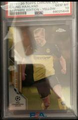 Erling Haaland [Yellow] #74 Soccer Cards 2019 Topps Chrome UEFA Champions League Sapphire Prices