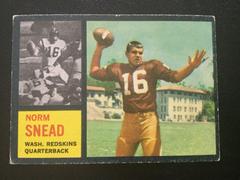 Norm Snead Football Cards 1962 Topps Prices