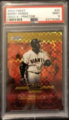Barry Bonds [Refractor] #20 Baseball Cards 2003 Finest Prices