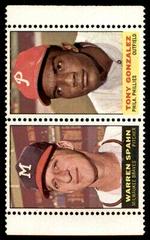 Tony Gonzalez, Warren Spahn Baseball Cards 1964 Bazooka Stamps Prices