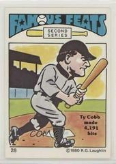 Ty Cobb Baseball Cards 1980 Laughlin Famous Feats Prices