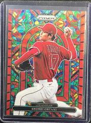 Shohei Ohtani [Red Wave Prizm] #SG-3 Baseball Cards 2022 Panini Prizm Stained Glass Prices