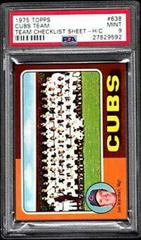 Cubs Team #638 Baseball Cards 1975 Topps Team Checklist Sheet Hand Cut Prices