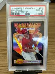 Mike Trout [Black Refractor] #116 Baseball Cards 2020 Topps Finest Flashbacks Prices