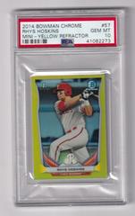 Rhys Hoskins [Yellow Refractor] #57 Baseball Cards 2014 Bowman Chrome Mini Prices