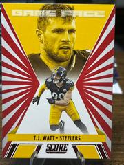 T.J. Watt [Red] #GF5 Football Cards 2021 Panini Score Game Face Prices