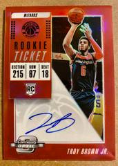 Troy Brown Jr. [Autograph Red] #106 Basketball Cards 2018 Panini Contenders Optic Prices