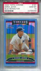 Derek Jeter [Blue Refractor] #191 Baseball Cards 2006 Topps Chrome Prices