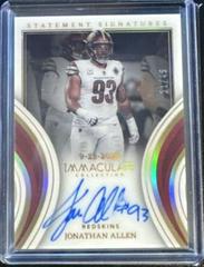 Jonathan Allen #16 Football Cards 2023 Panini Immaculate Statement Signature Prices