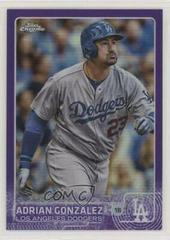Adrian Gonzalez [Purple Refractor] #138 Baseball Cards 2015 Topps Chrome Prices