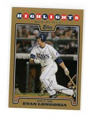Evan Longoria [Gold] #UH137 Baseball Cards 2008 Topps Update & Highlights Prices