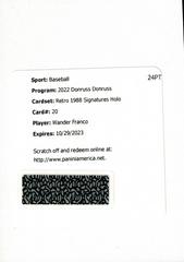 Wander Franco [Holo] Baseball Cards 2022 Panini Donruss Retro 1988 Signatures Prices