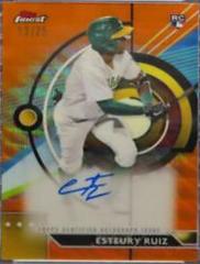 Esteury Ruiz [Orange Wave] #FA-ER Baseball Cards 2023 Topps Finest Autographs Prices