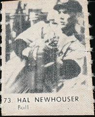 Hal Newhouser [Purple Back] #73 Baseball Cards 1950 R423 Prices
