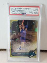 Christian Braun [Gold Lava Refractor] #BCPA-CB Basketball Cards 2021 Bowman University Chrome Autographs Prices