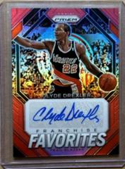 Clyde Drexler [Red Prizm] #5 Basketball Cards 2023 Panini Prizm Franchise Favorites Signature Prices