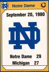 1980 Michigan #189 Football Cards 1990 Notre Dame Collegiate Collection Prices