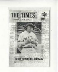Babe Ruth #169 Baseball Cards 2001 Upper Deck Legends of NY Prices