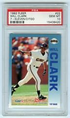 Will Clark #22 Baseball Cards 1992 Fleer 7 Eleven Citgo Prices