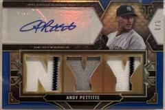 Andy Pettitte [Sapphire] #TTAR-AP2 Baseball Cards 2022 Topps Triple Threads Autograph Relic Prices