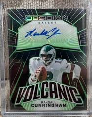 Randall Cunningham [Electric Etch Green] #21 Football Cards 2023 Panini Obsidian Volcanic Signature Prices