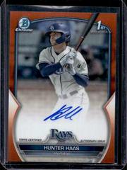 Hunter Haas [Orange] #CDA-HHA Baseball Cards 2023 Bowman Draft Chrome Prospect Autographs Prices