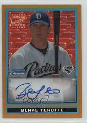 Blake Tekotte [Gold Refractor Autograph] #BCP118 Baseball Cards 2009 Bowman Chrome Prospects Prices