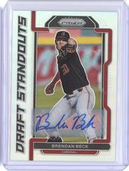 Brendan Beck #DS-BB Baseball Cards 2021 Panini Prizm Draft Picks Standouts Prices