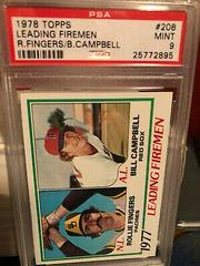 Leading Firemen [R. Fingers, B. Campbell] #208 Baseball Cards 1978 Topps Prices