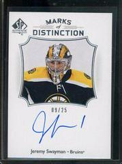 Jeremy Swayman Hockey Cards 2021 SP Authentic Marks of Distinction Autographs Prices