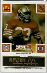 Roger Craig [Black] Football Cards 1986 McDonald's All Stars Prices