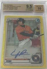 Jeremy Pena [Yellow Refractor] #CPA-JP Baseball Cards 2020 Bowman Chrome Prospect Autographs Prices