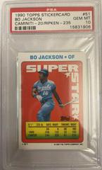 Bo Jackson, Bo Jackson Baseball Cards 1990 Topps Stickercard Prices