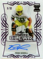 Penei Sewell [Pink] #CA-PS1 Football Cards 2021 Leaf Trinity Clear Autograph Prices